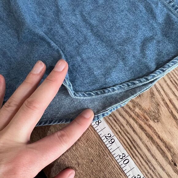 Vintage Christmas denim button down embroidered reindeer shirt Christmas large 1 - Picture 9 of 9